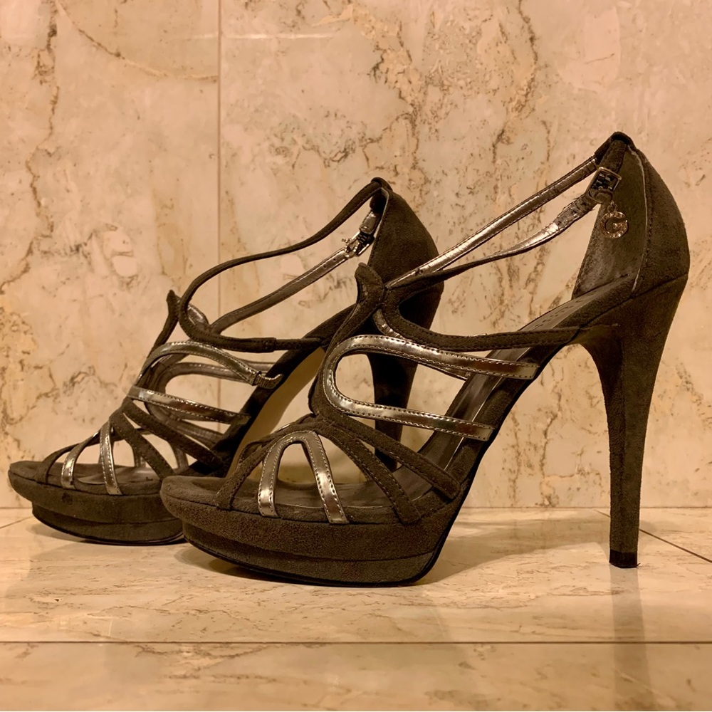 Guess Grey Suede Strappy Heels - Women’s 7 1/2 M
